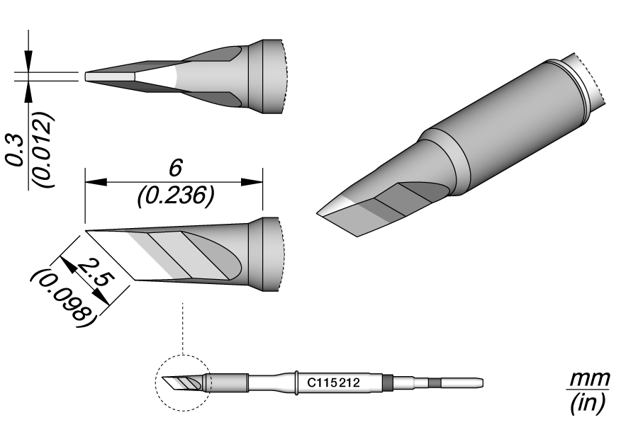 C115212 - Knife Cartridge 2.5 x 0.3 HT